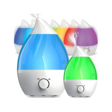 Зволожувач повітря безшумний дифузор світлодіодне підсвічування 7 кольорів 25 вт іонізатор 2,6 л (Польща)